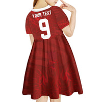 Custom Poland National Football Kid Short Sleeve Dress The Eagles on Flames - Wonder Print Shop