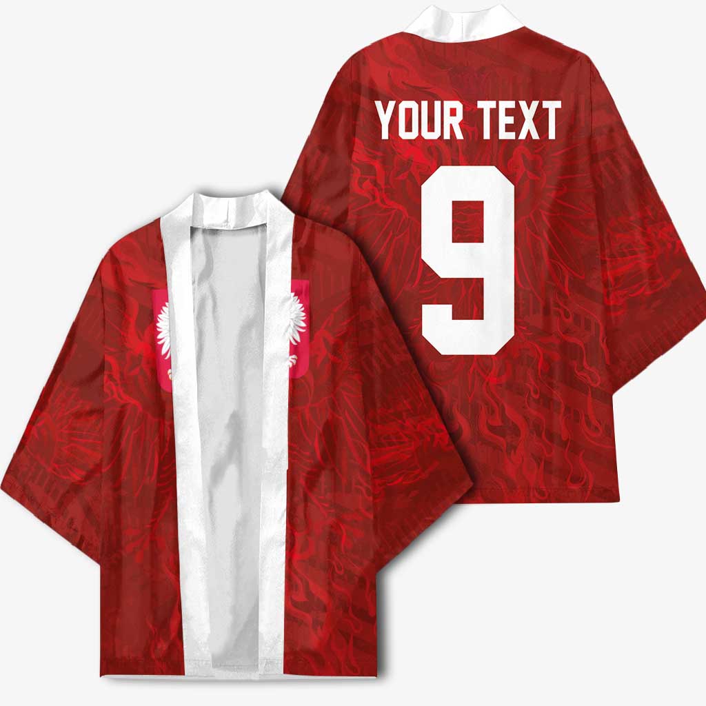 Custom Poland National Football Kimono The Eagles on Flames - Wonder Print Shop