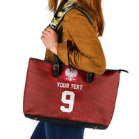 Custom Poland National Football Leather Tote Bag The Eagles on Flames - Wonder Print Shop