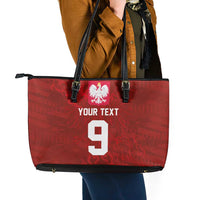 Custom Poland National Football Leather Tote Bag The Eagles on Flames - Wonder Print Shop