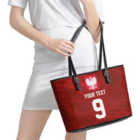 Custom Poland National Football Leather Tote Bag The Eagles on Flames - Wonder Print Shop