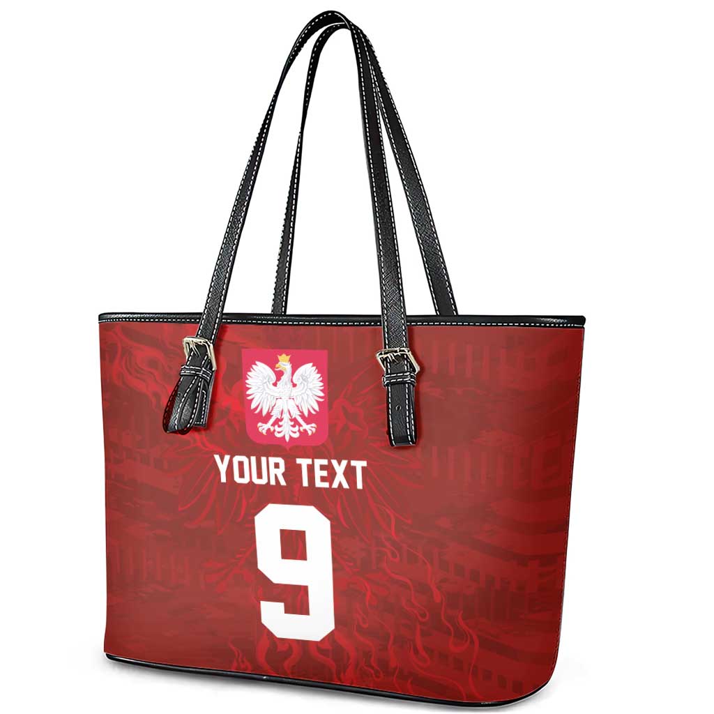 Custom Poland National Football Leather Tote Bag The Eagles on Flames - Wonder Print Shop