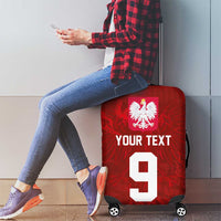 Custom Poland National Football Luggage Cover The Eagles on Flames - Wonder Print Shop