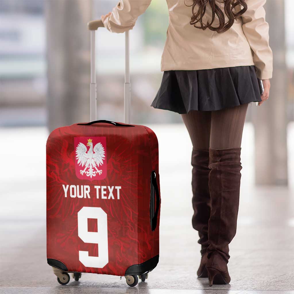 Custom Poland National Football Luggage Cover The Eagles on Flames - Wonder Print Shop