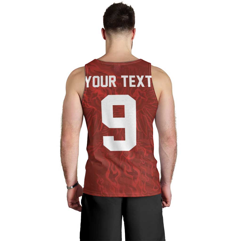Custom Poland National Football Men Tank Top The Eagles on Flames - Wonder Print Shop