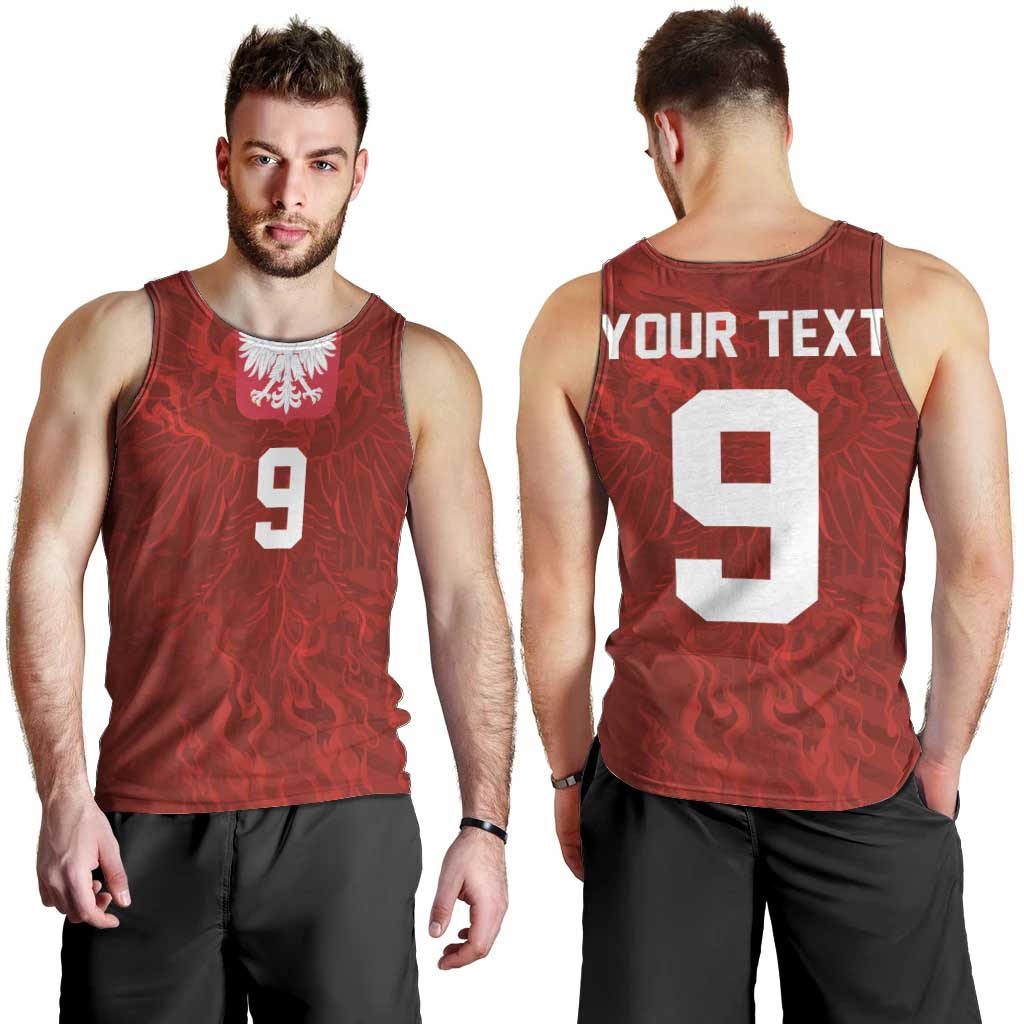 Custom Poland National Football Men Tank Top The Eagles on Flames - Wonder Print Shop