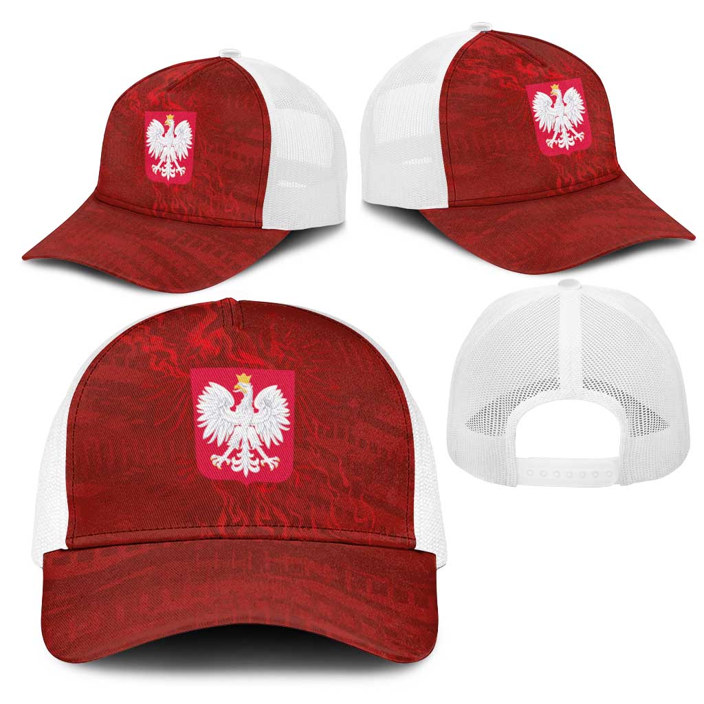 Poland National Football Mesh Trucker Cap The Eagles on Flames - Wonder Print Shop