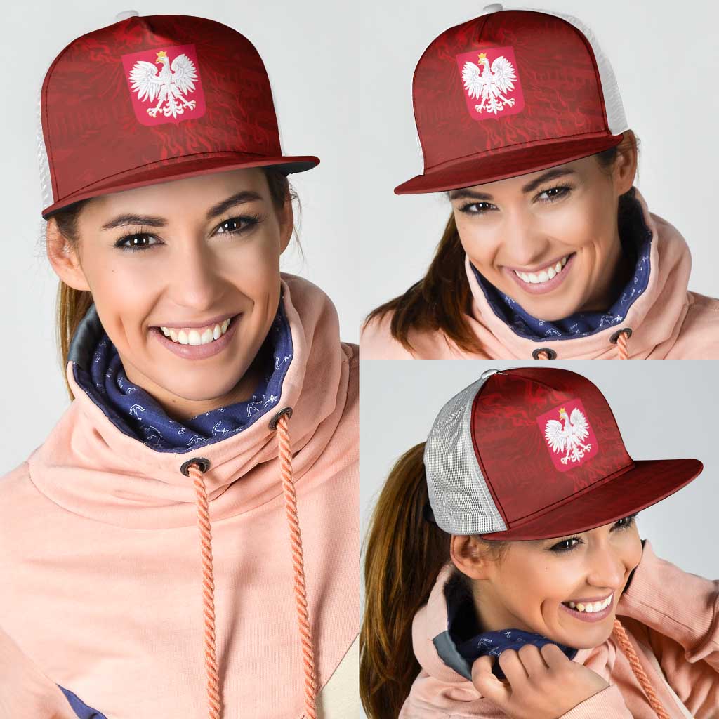 Poland National Football Mesh Trucker Cap The Eagles on Flames - Wonder Print Shop