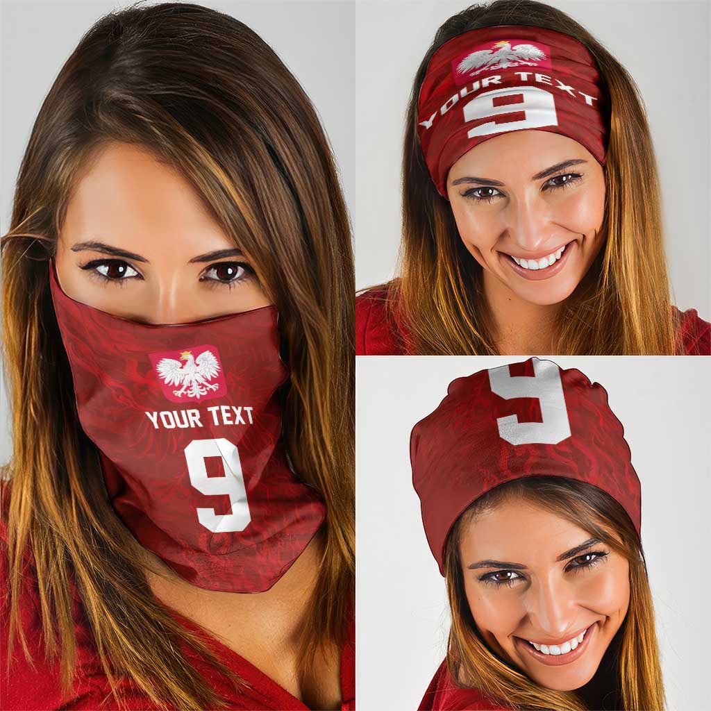Custom Poland National Football Neck Gaiter The Eagles on Flames - Wonder Print Shop