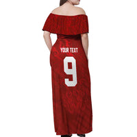 Custom Poland National Football Off Shoulder Maxi Dress The Eagles on Flames - Wonder Print Shop