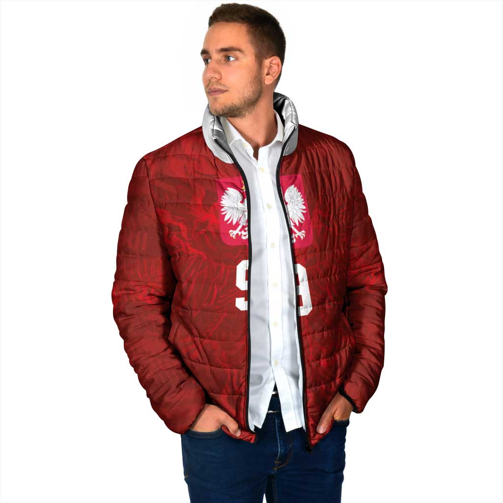 Custom Poland National Football Padded Jacket The Eagles on Flames - Wonder Print Shop