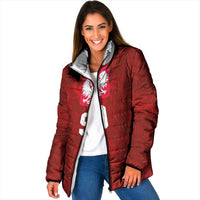 Custom Poland National Football Padded Jacket The Eagles on Flames - Wonder Print Shop