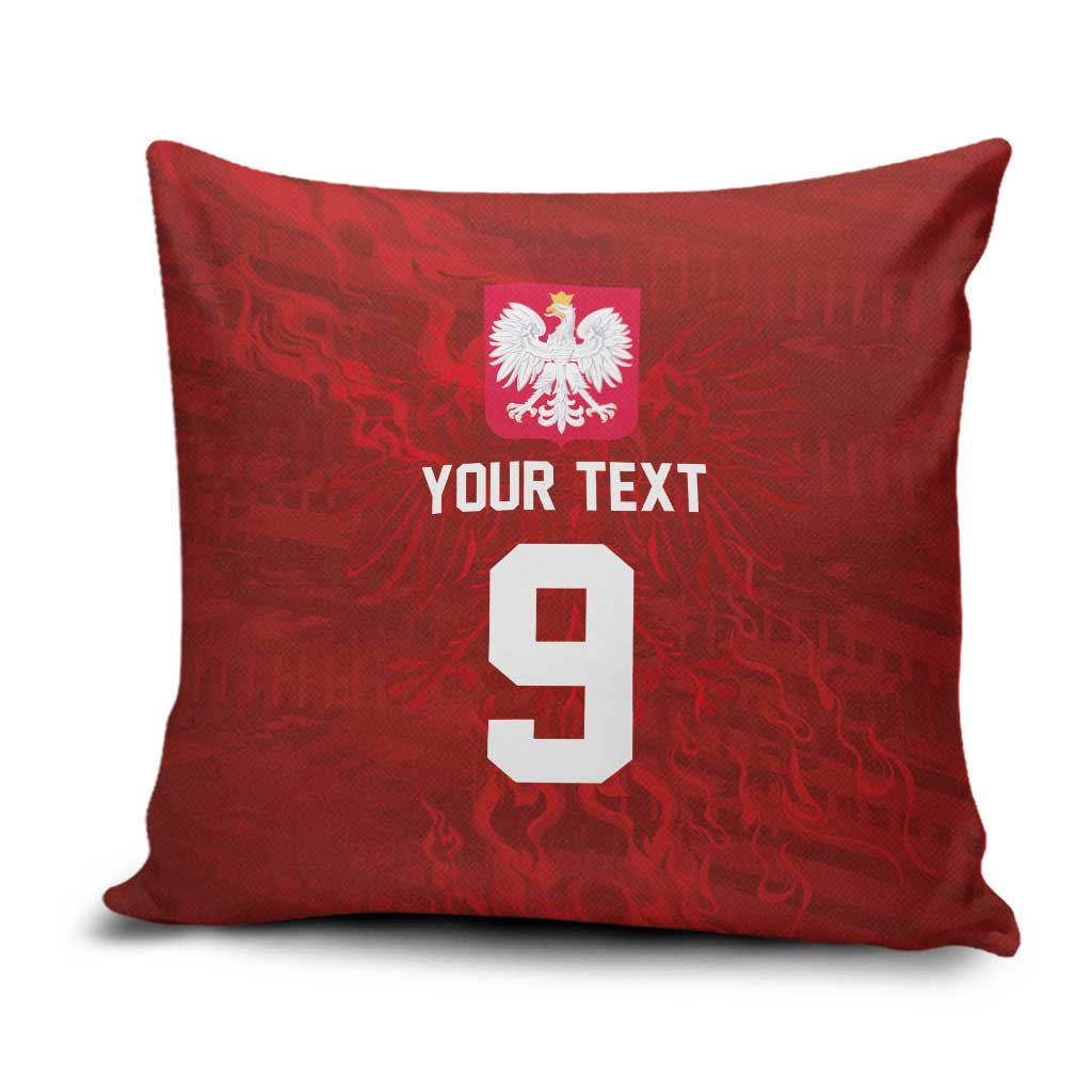 Custom Poland National Football Pillow Cover The Eagles on Flames - Wonder Print Shop