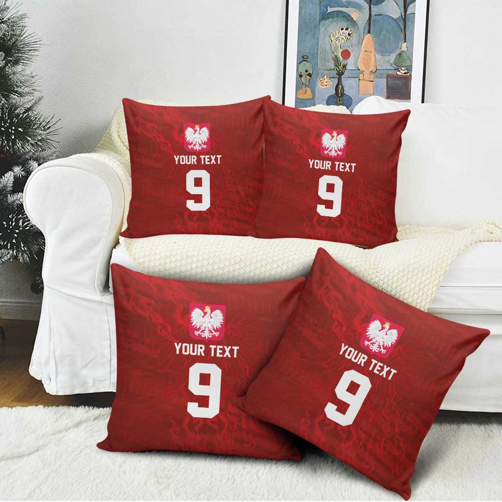 Custom Poland National Football Pillow Cover The Eagles on Flames - Wonder Print Shop