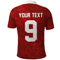 Custom Poland National Football Polo Shirt The Eagles on Flames - Wonder Print Shop