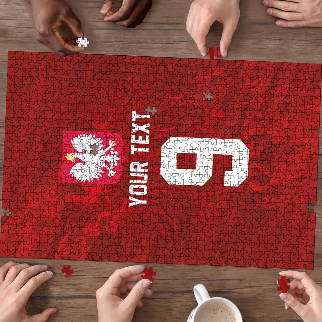 Custom Poland National Football Puzzle The Eagles on Flames - Wonder Print Shop