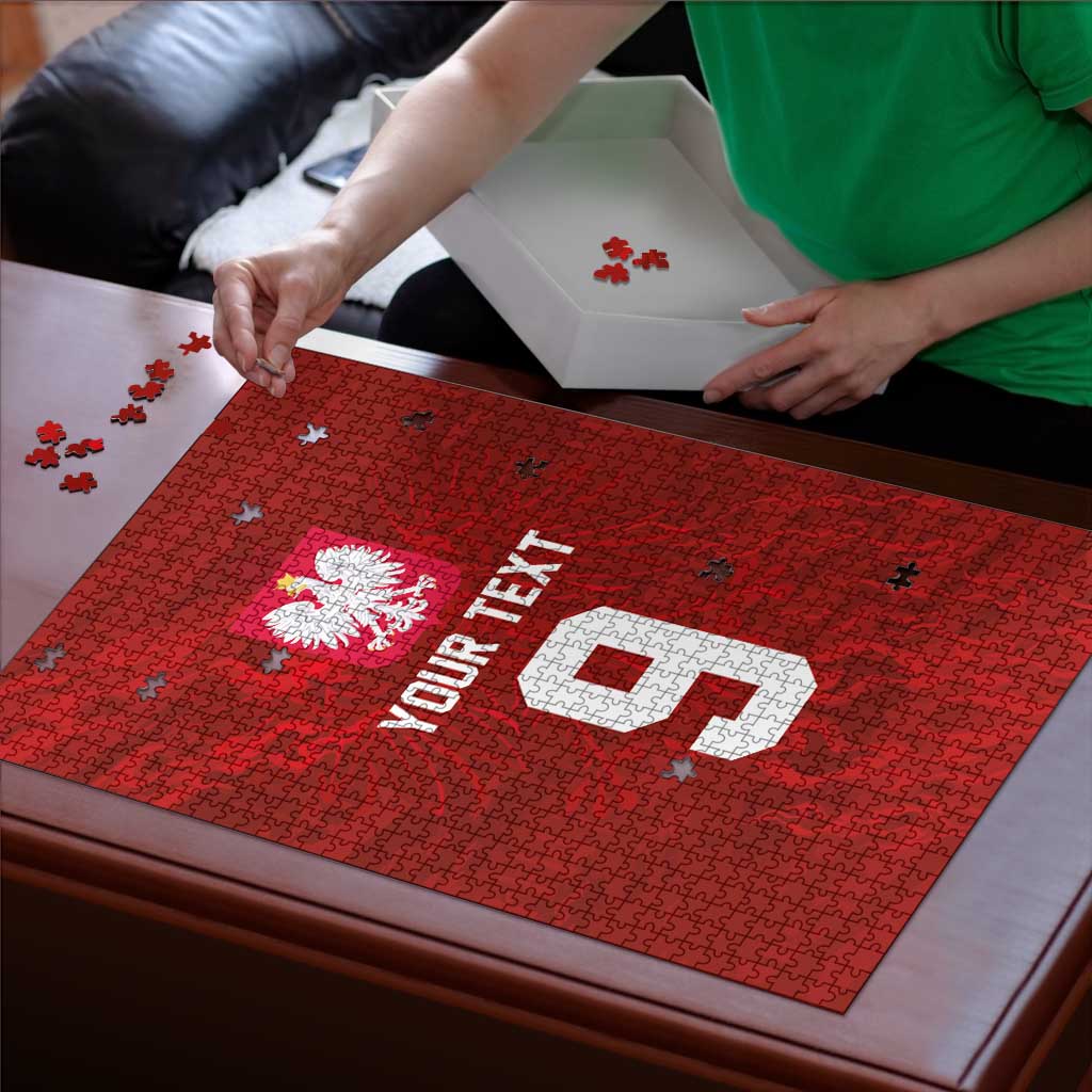 Custom Poland National Football Puzzle The Eagles on Flames - Wonder Print Shop
