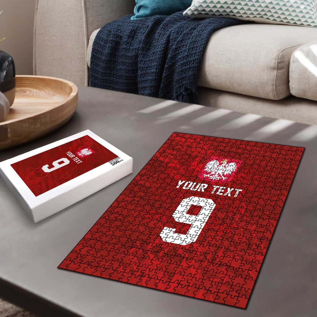 Custom Poland National Football Puzzle The Eagles on Flames - Wonder Print Shop