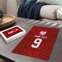 Custom Poland National Football Puzzle The Eagles on Flames - Wonder Print Shop