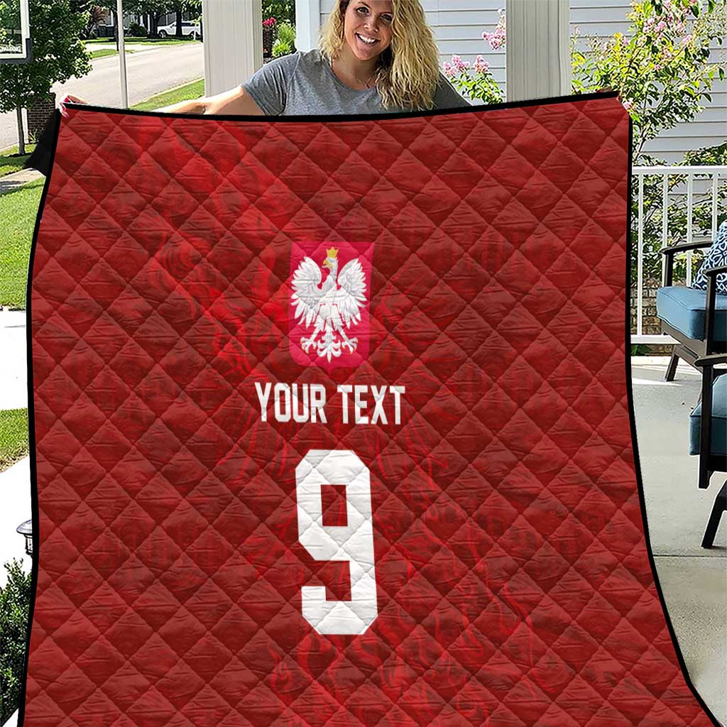 Custom Poland National Football Quilt The Eagles on Flames - Wonder Print Shop