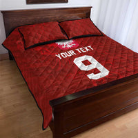 Custom Poland National Football Quilt Bed Set The Eagles on Flames - Wonder Print Shop