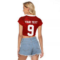 Custom Poland National Football Raglan Cropped T Shirt The Eagles on Flames - Wonder Print Shop