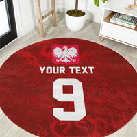 Custom Poland National Football Round Carpet The Eagles on Flames - Wonder Print Shop