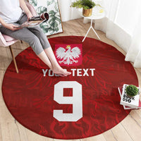 Custom Poland National Football Round Carpet The Eagles on Flames - Wonder Print Shop