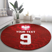 Custom Poland National Football Round Carpet The Eagles on Flames - Wonder Print Shop