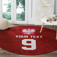 Custom Poland National Football Round Carpet The Eagles on Flames - Wonder Print Shop