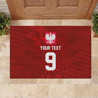 Custom Poland National Football Rubber Doormat The Eagles on Flames - Wonder Print Shop