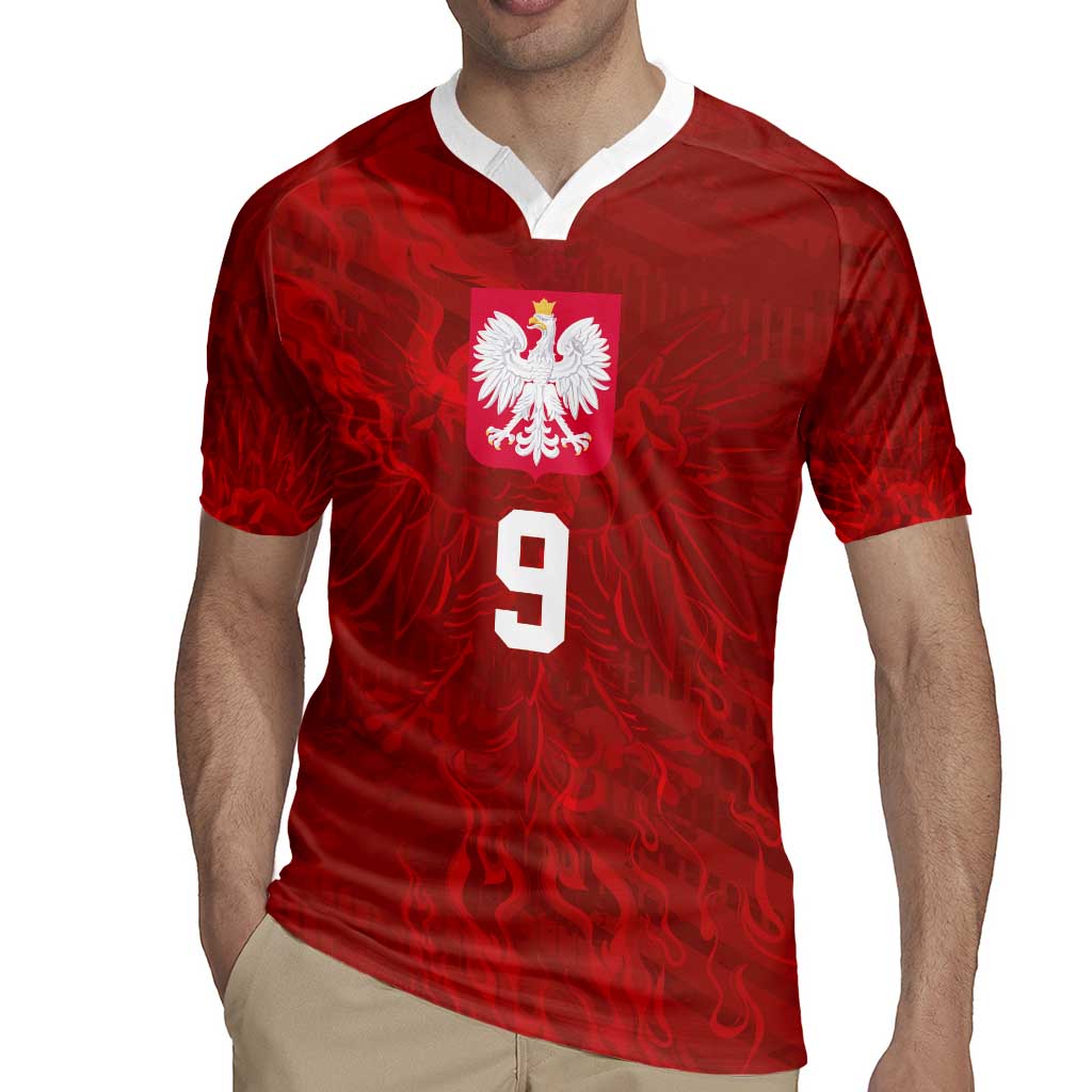 Custom Poland National Football Rugby Jersey The Eagles on Flames - Wonder Print Shop