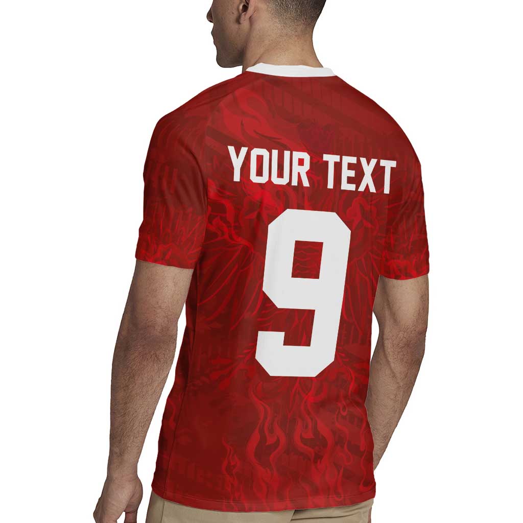 Custom Poland National Football Rugby Jersey The Eagles on Flames - Wonder Print Shop