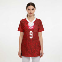 Custom Poland National Football Scrub Top The Eagles on Flames - Wonder Print Shop