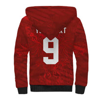 Custom Poland National Football Sherpa Hoodie The Eagles on Flames - Wonder Print Shop