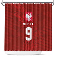 Custom Poland National Football Shower Curtain The Eagles on Flames - Wonder Print Shop