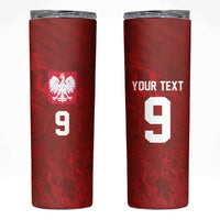 Custom Poland National Football Skinny Tumbler The Eagles on Flames - Wonder Print Shop