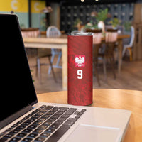 Custom Poland National Football Skinny Tumbler The Eagles on Flames - Wonder Print Shop