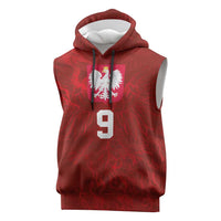 Custom Poland National Football Sleeveless Hoodie The Eagles on Flames - Wonder Print Shop