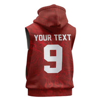 Custom Poland National Football Sleeveless Hoodie The Eagles on Flames - Wonder Print Shop