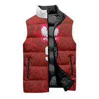 Custom Poland National Football Sleeveless Puffer Jacket The Eagles on Flames - Wonder Print Shop