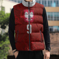 Custom Poland National Football Sleeveless Puffer Jacket The Eagles on Flames - Wonder Print Shop