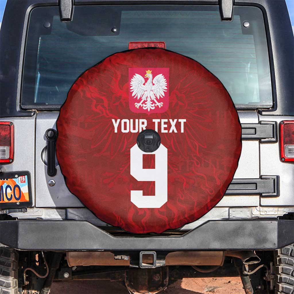 Custom Poland National Football Spare Tire Cover The Eagles on Flames - Wonder Print Shop