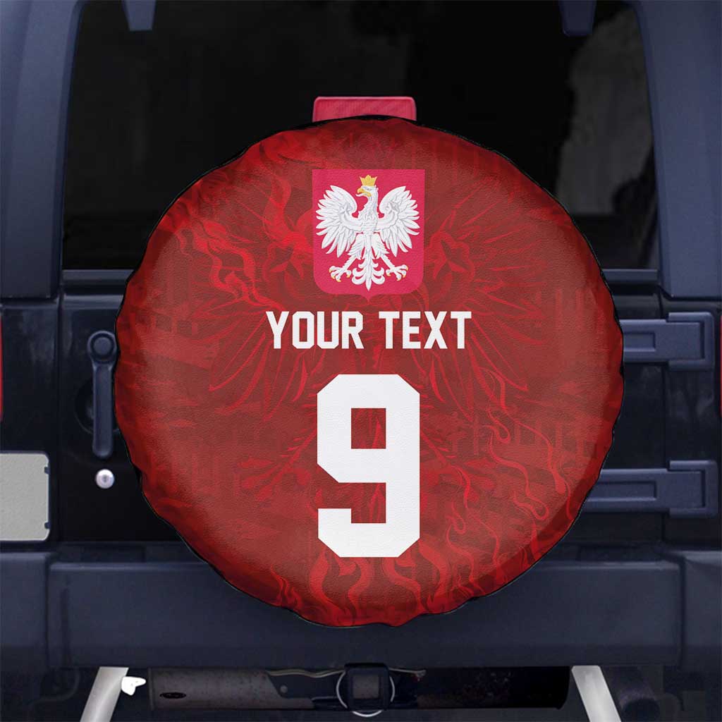 Custom Poland National Football Spare Tire Cover The Eagles on Flames - Wonder Print Shop
