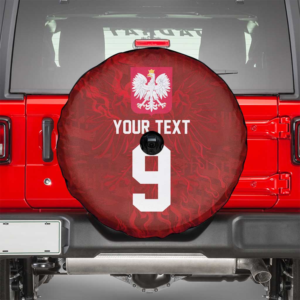 Custom Poland National Football Spare Tire Cover The Eagles on Flames - Wonder Print Shop