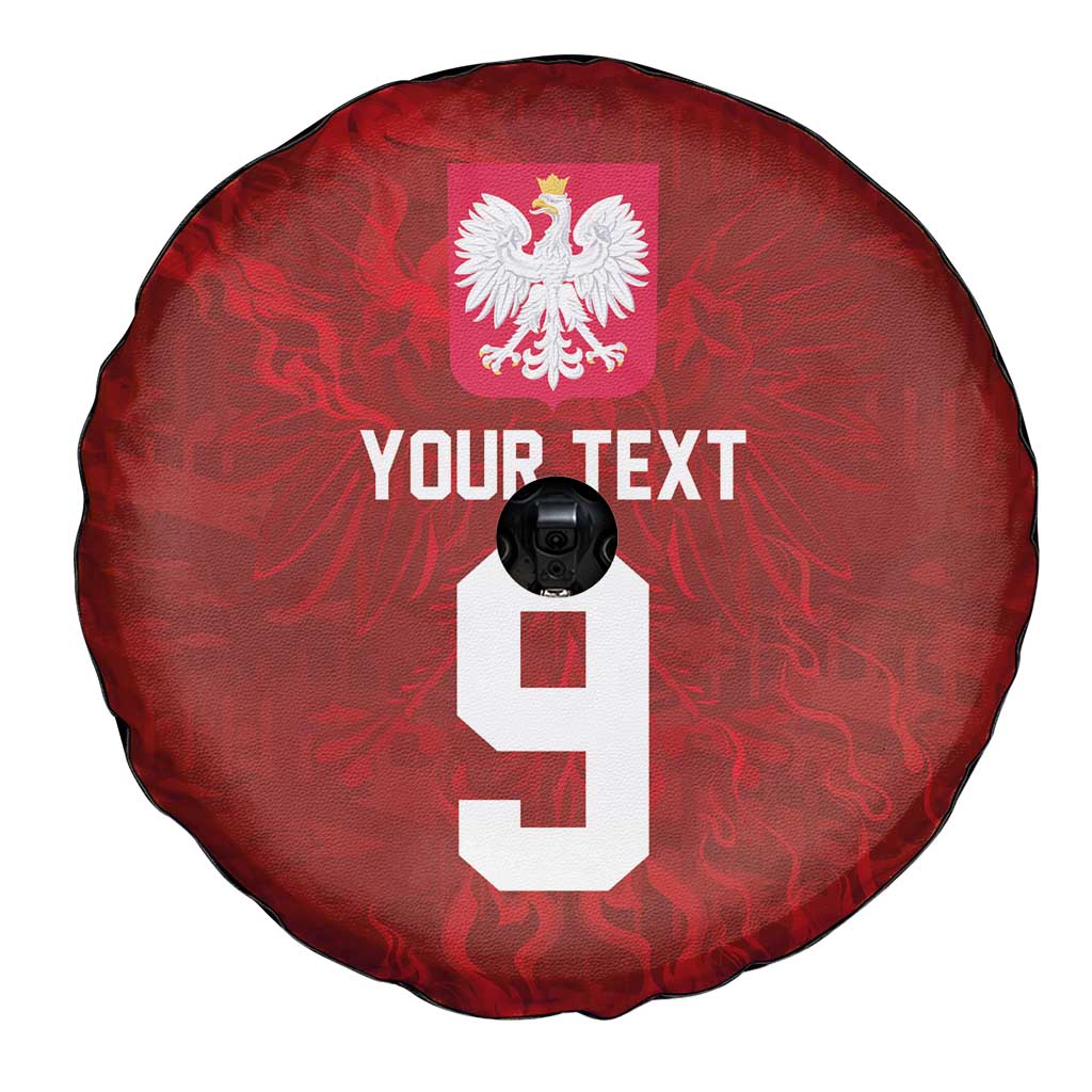 Custom Poland National Football Spare Tire Cover The Eagles on Flames - Wonder Print Shop
