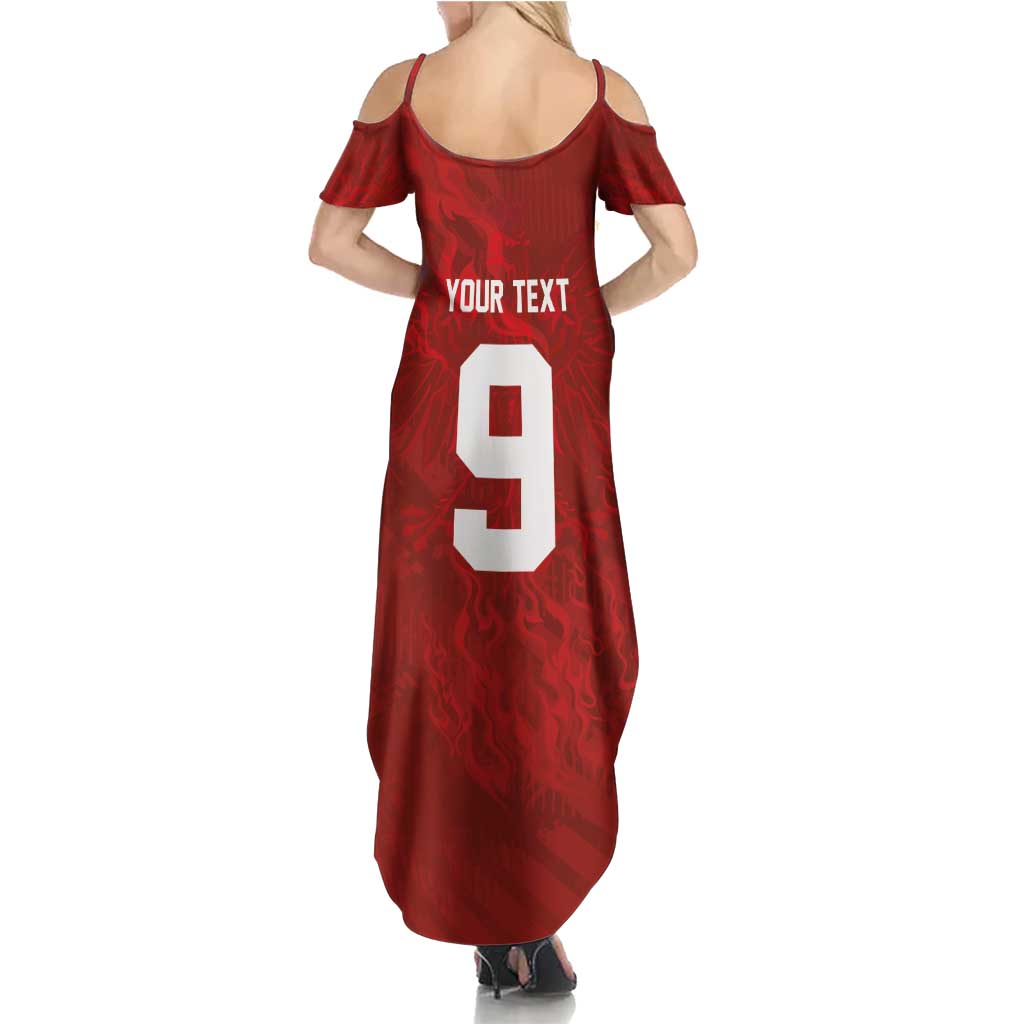 Custom Poland National Football Summer Maxi Dress The Eagles on Flames - Wonder Print Shop