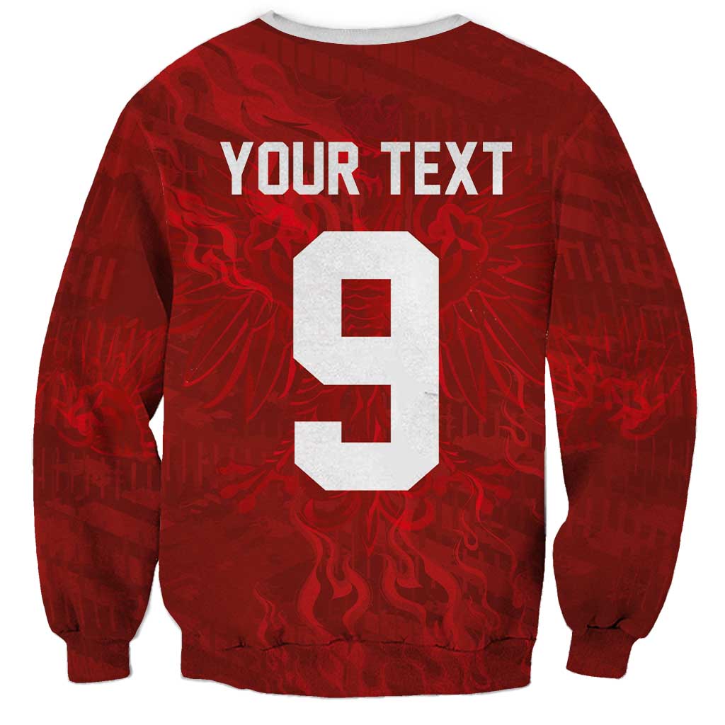 Custom Poland National Football Sweatshirt The Eagles on Flames - Wonder Print Shop