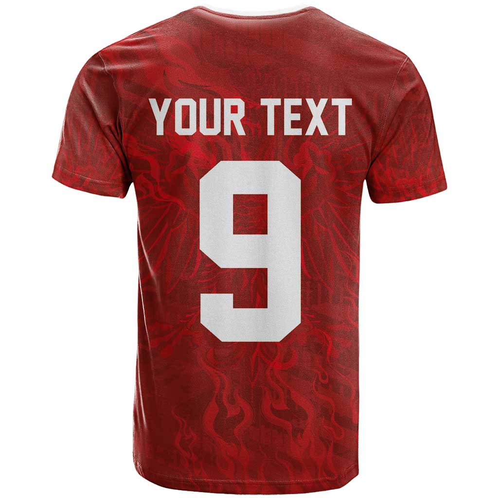 Custom Poland National Football T Shirt The Eagles on Flames - Wonder Print Shop
