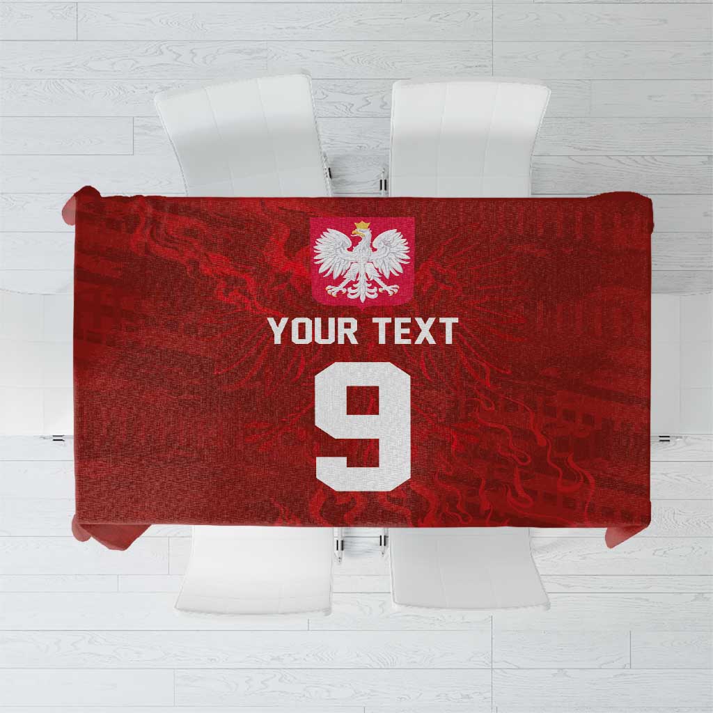 Custom Poland National Football Tablecloth The Eagles on Flames - Wonder Print Shop
